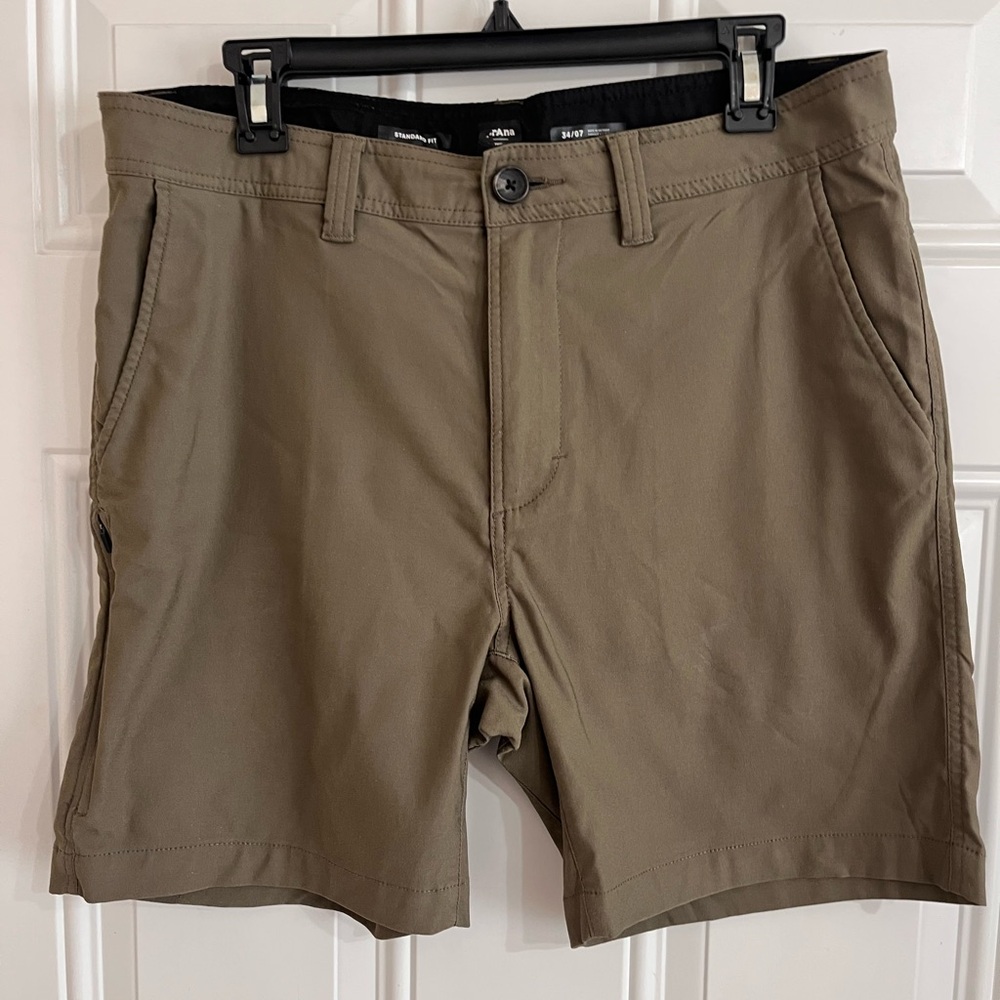 Prana Alameda Shorts Men’s 34 Tan Outdoor‎ Hiking Climbing Pockets Performance